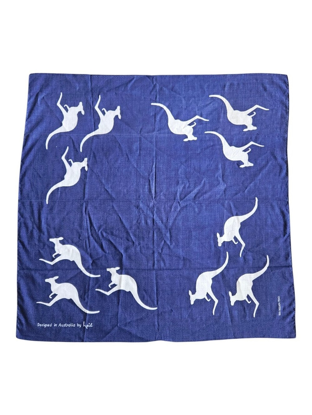 Vintage 1960s Heil Australia Bandana Scarf 24x24 Cotton